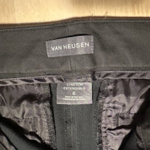 Van Heusen Stretch Extensible Charcoal Gray Business Casual Trouser Pants Size 6 - Picture 3 of 9